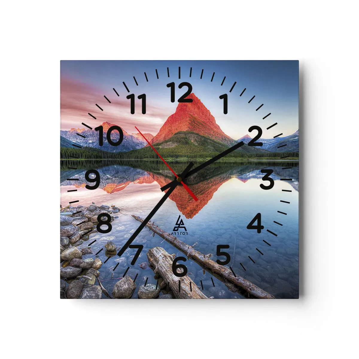 Ceas de perete - Ceas pe sticlă - Căldură și frig - 30x30 cm