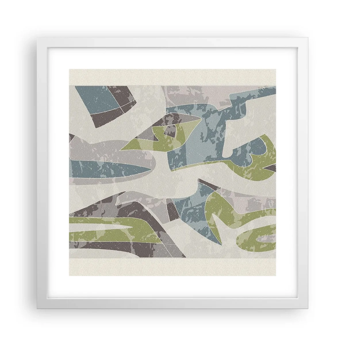 Poster în ramă albă - Compoziție din spatele geamului - 40x40 cm