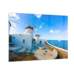 Tablou pe sticlă - Vânt albastru dinspre mare - 100x70 cm