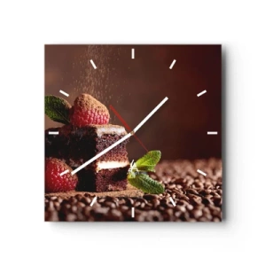 Ceas de perete - Ceas pe sticlă - Viața este dulce - 30x30 cm