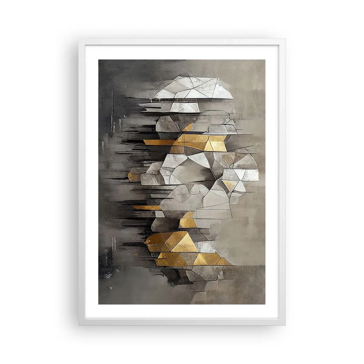 Poster în ramă albă - Compoziție de gheață și lumină - 50x70 cm