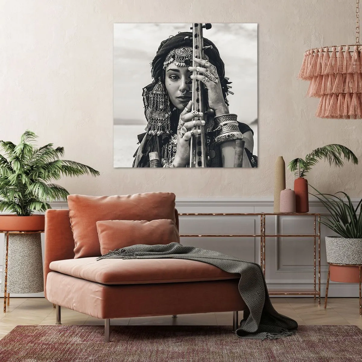 Tablou pe pânză - Muzica orientală în sine - 50x50 cm