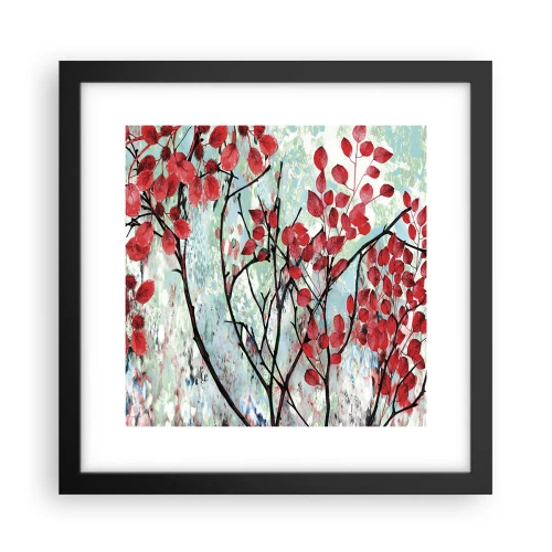 Poster în ramă neagră - Arbore în stacojiu - 30x30 cm