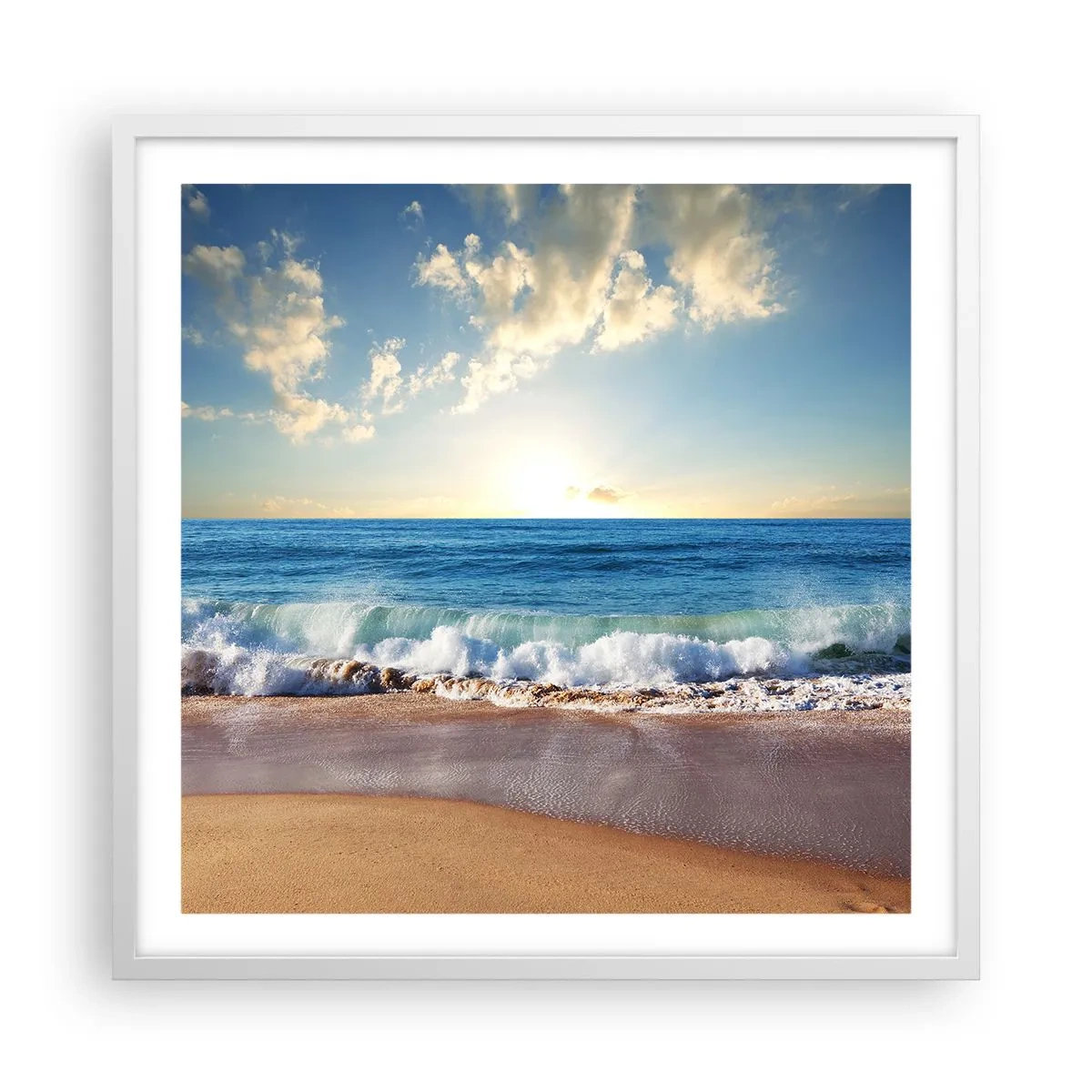 Poster în ramă albă - Mișcare și liniște în același timp - 60x60 cm