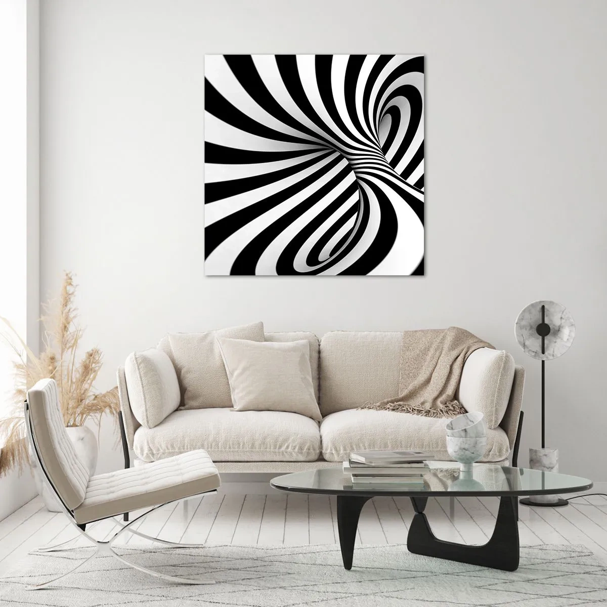Tablou pe sticlă - Compoziție: spațiul dansator - 70x70 cm