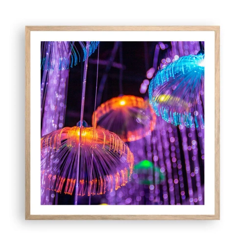 Poster în ramă de stejar deschis - Fântână de lumină - 60x60 cm