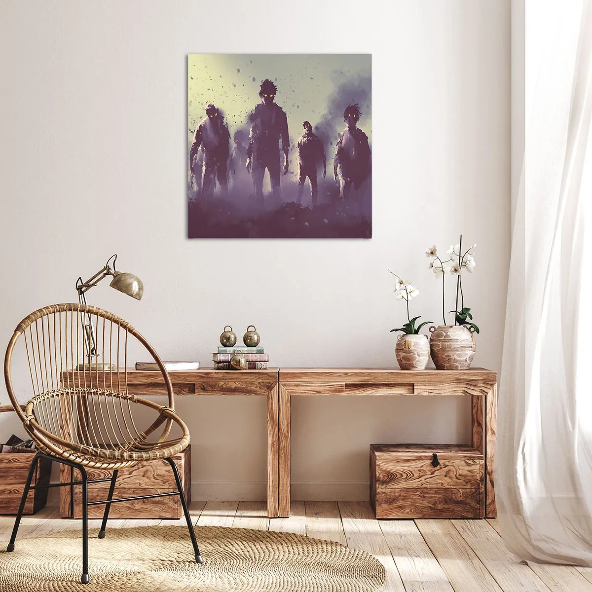 Tablou pe pânză - Ai grijă! Se apropie - 40x40 cm