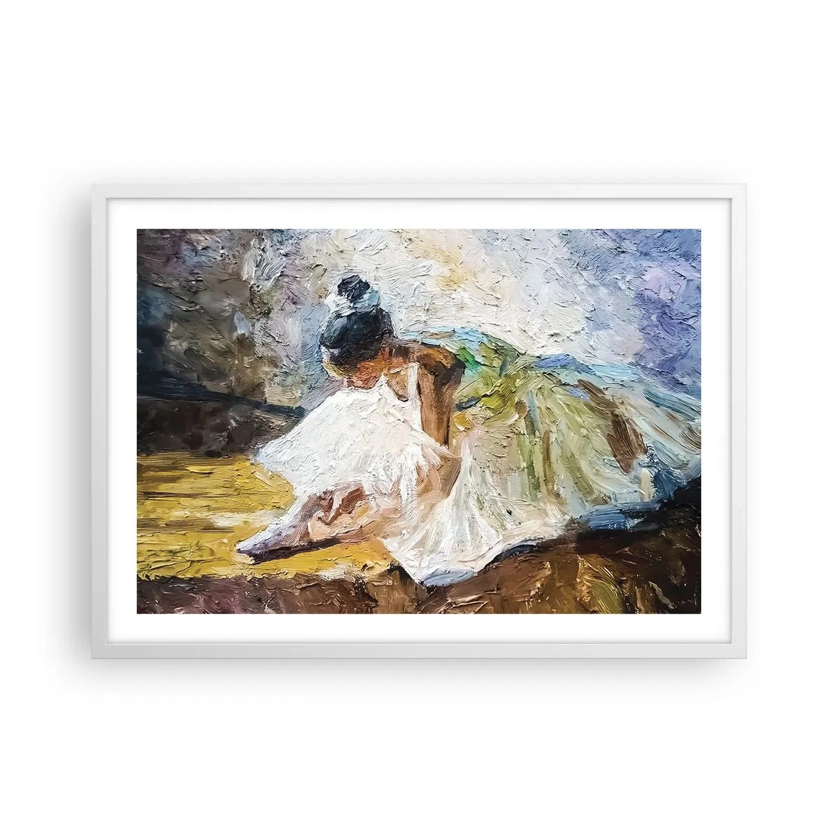 Poster în ramă albă - Dintr-un tablou de Degas - 70x50 cm
