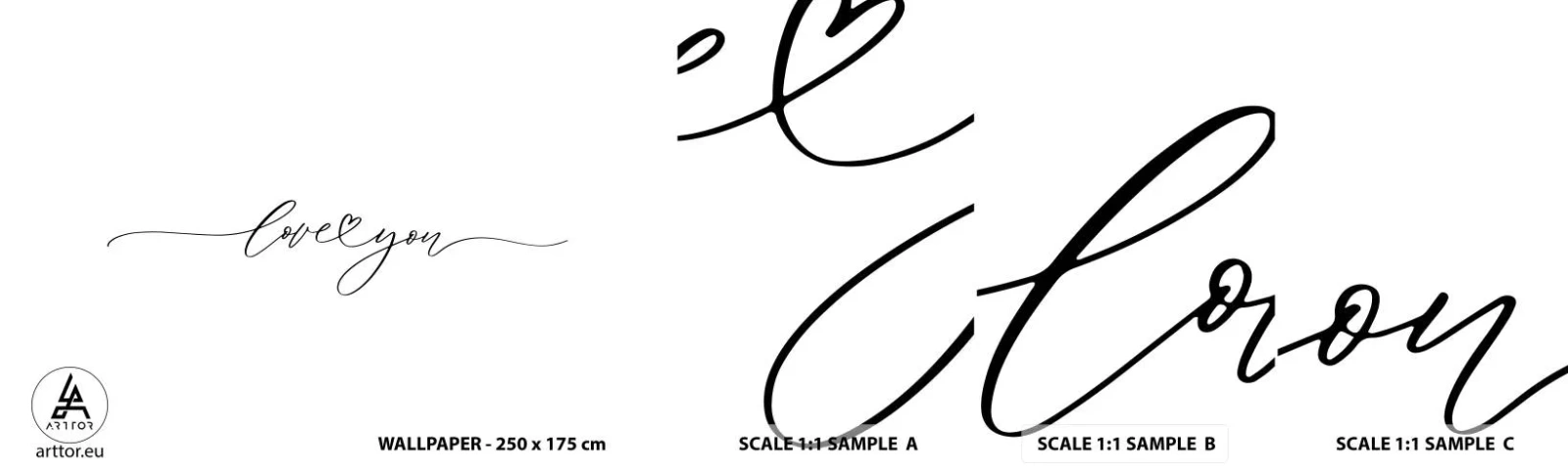 Mostră de Tapet Standard Eco - Negru pe alb - Tipografie, Afirmare, Maxim - 100x30 cm