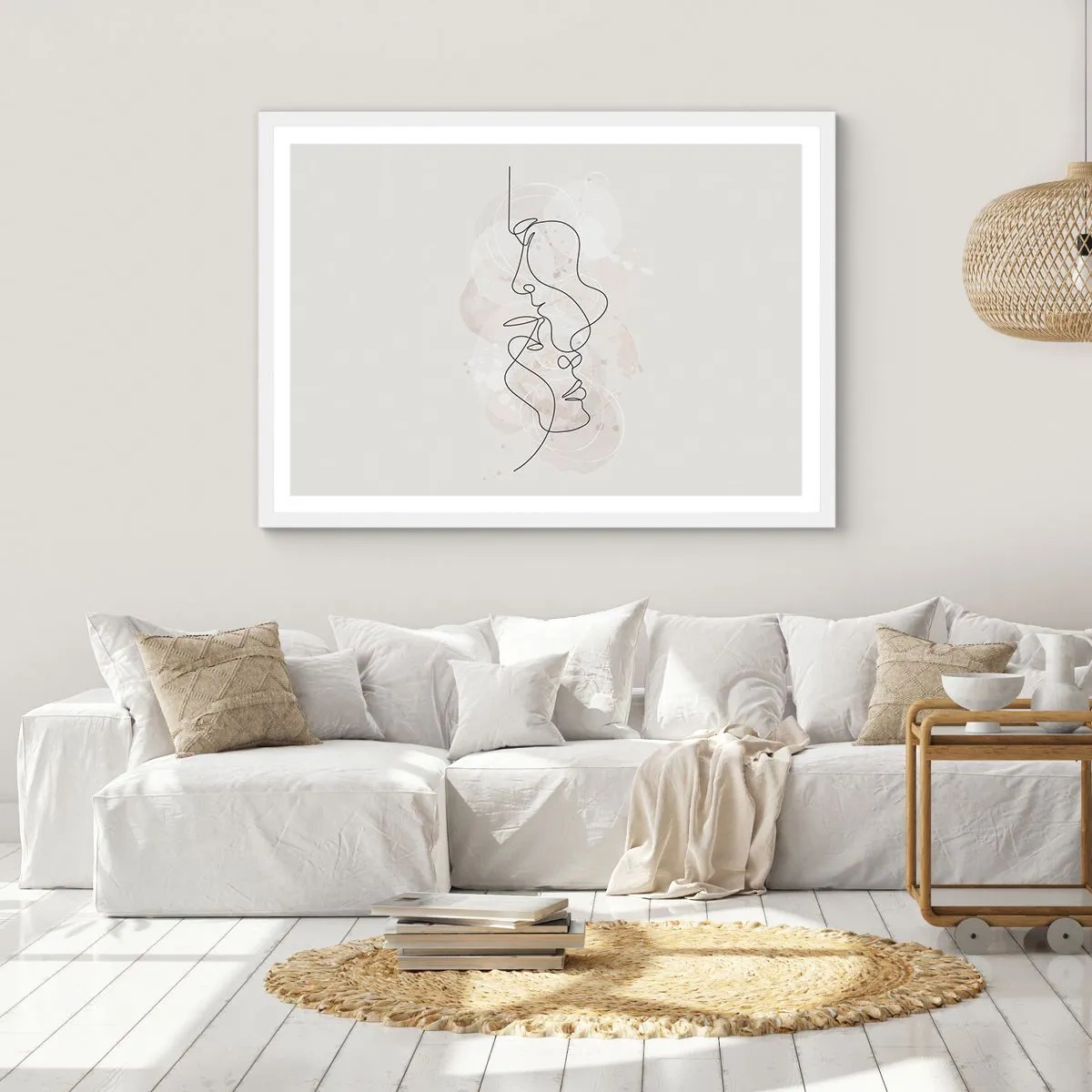 Poster în ramă albă - Încurcați într-o îmbrățișare - 40x30 cm