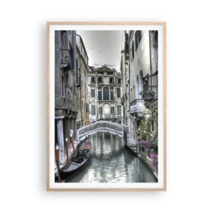 Poster în ramă de stejar deschis - Timp de secole în reverie tăcută - 70x100 cm