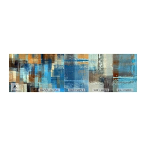 Mostră tapet Premium Canvas - Prin valul albastru - Abstracția, Bucată, A picta - 100x30 cm