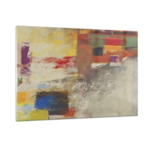 Tablou pe sticlă - Geometria culorilor - 120x80 cm