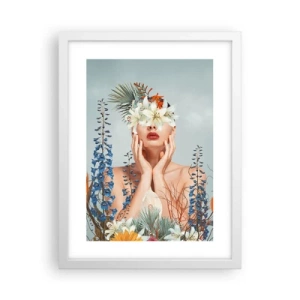 Poster în ramă albă - Femeia floare - 30x40 cm