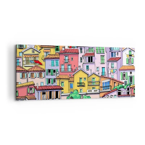 Tablou pe pânză - Oraș vesel - 100x40 cm