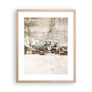 Poster în ramă de stejar deschis - Să înceapă călătoria - 40x50 cm