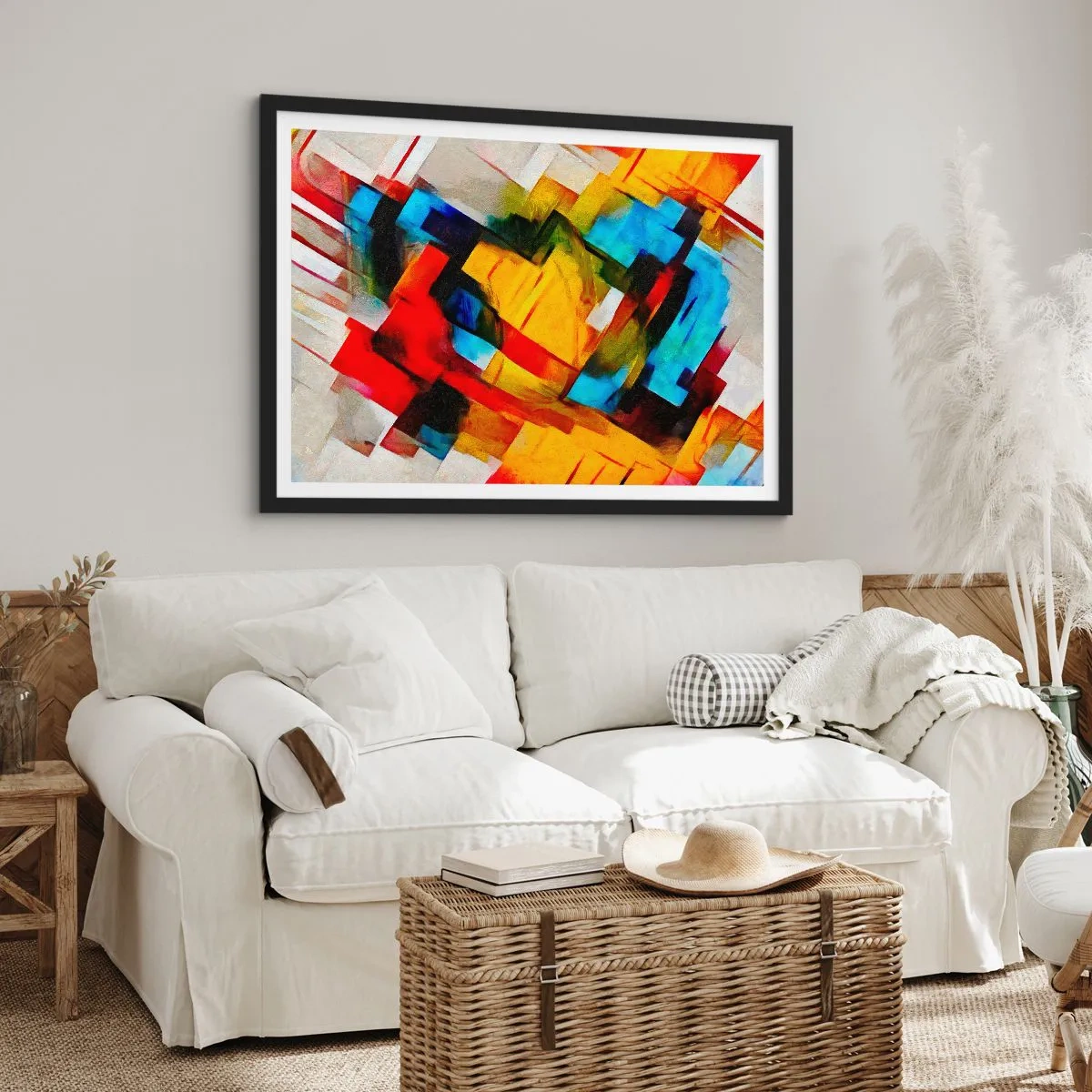 Poster în ramă neagră - Sandviș multicolor - 70x50 cm