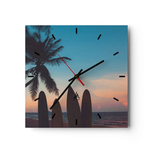 Ceas de perete - Ceas pe sticlă - Și mâine ne vom distra - 30x30 cm