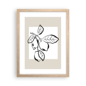 Poster în ramă de stejar deschis - Unde se coace lămâia... - 30x40 cm