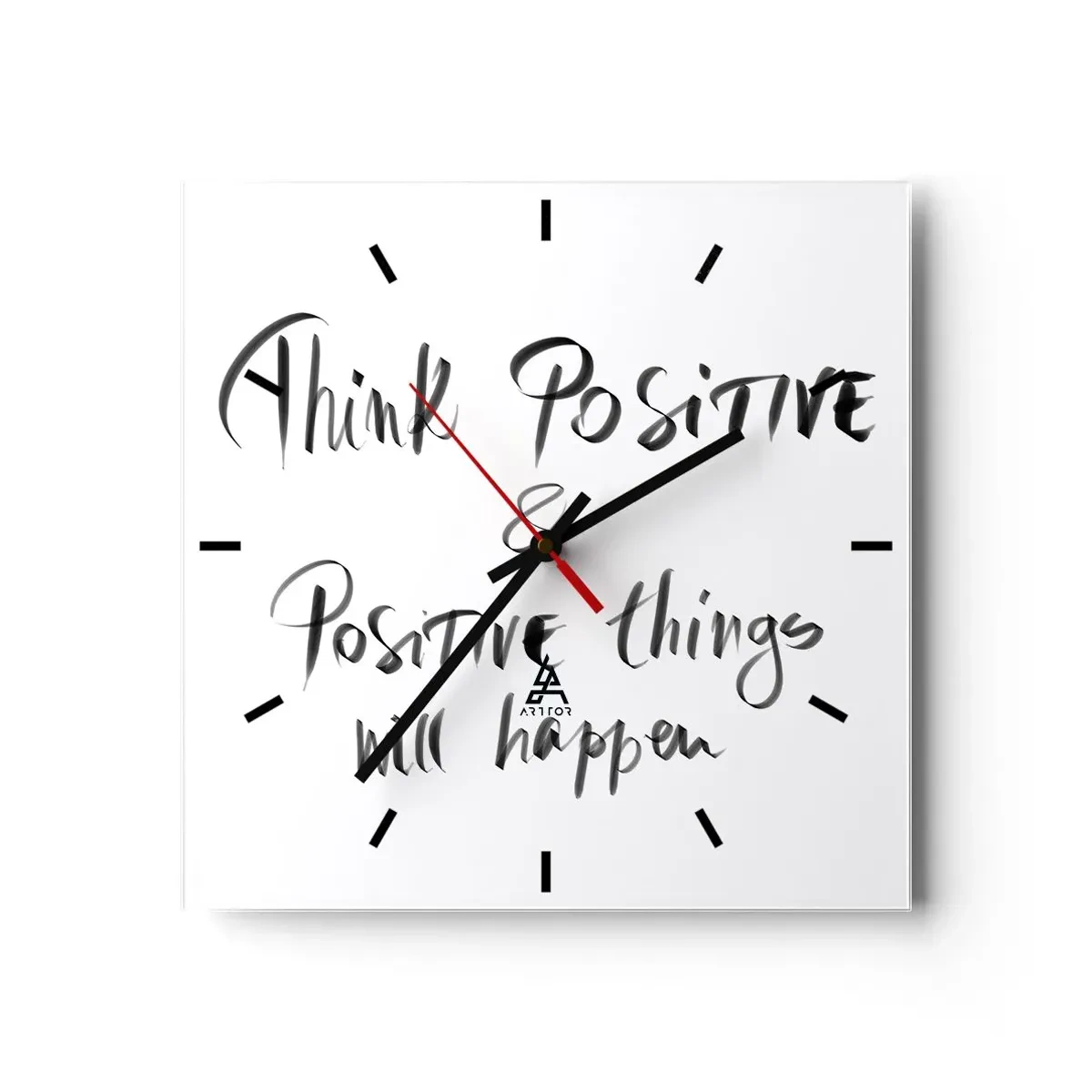 Ceas de perete - Ceas pe sticlă - Cum să trăim bine? - 40x40 cm