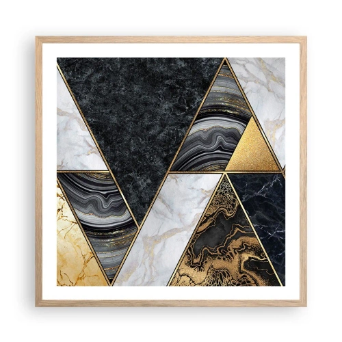 Poster în ramă de stejar deschis - Piatră cu piatră - 60x60 cm