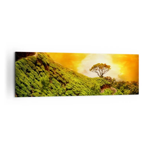 Tablou pe pânză - O cărare sinuoasă, o pantă verde - 160x50 cm
