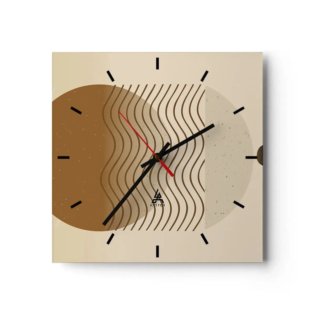Ceas de perete - Ceas pe sticlă - Despre originea figurilor geometrice - 30x30 cm