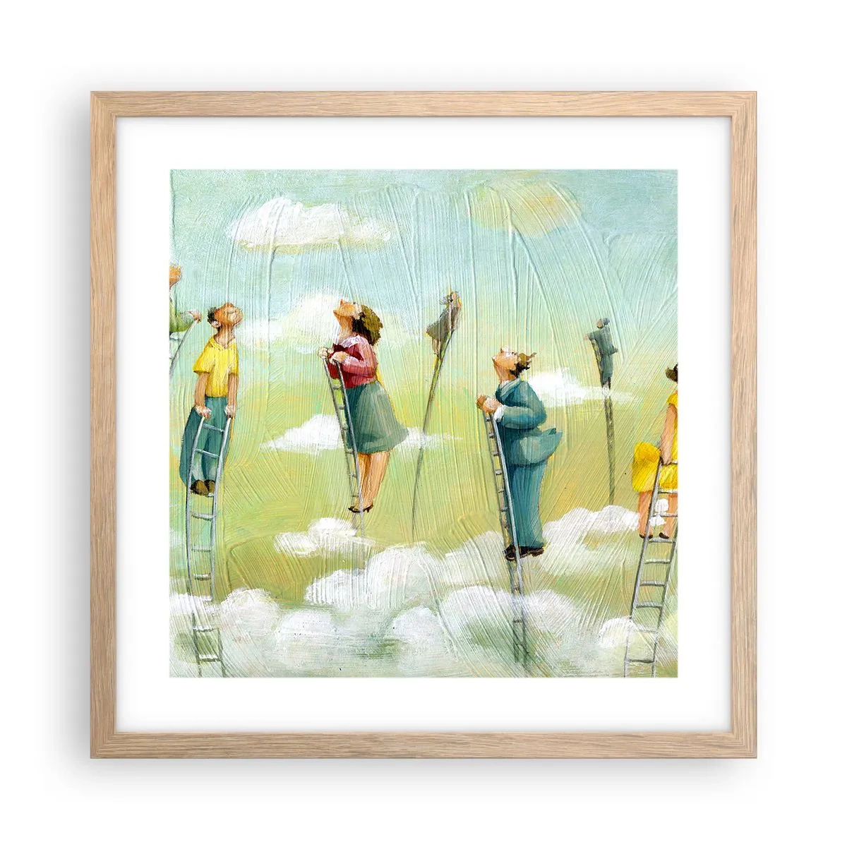 Poster în ramă de stejar deschis - Urmează-ți visul - 40x40 cm