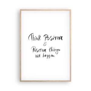 Poster în ramă de stejar deschis - Cum să trăim bine? - 70x100 cm