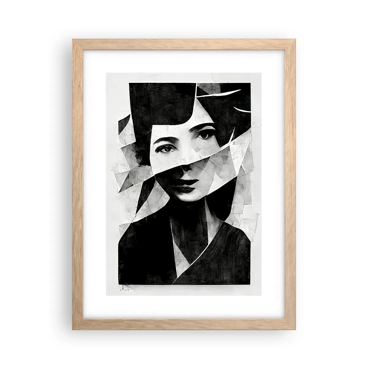 Poster în ramă de stejar deschis - Cine ești? - 30x40 cm