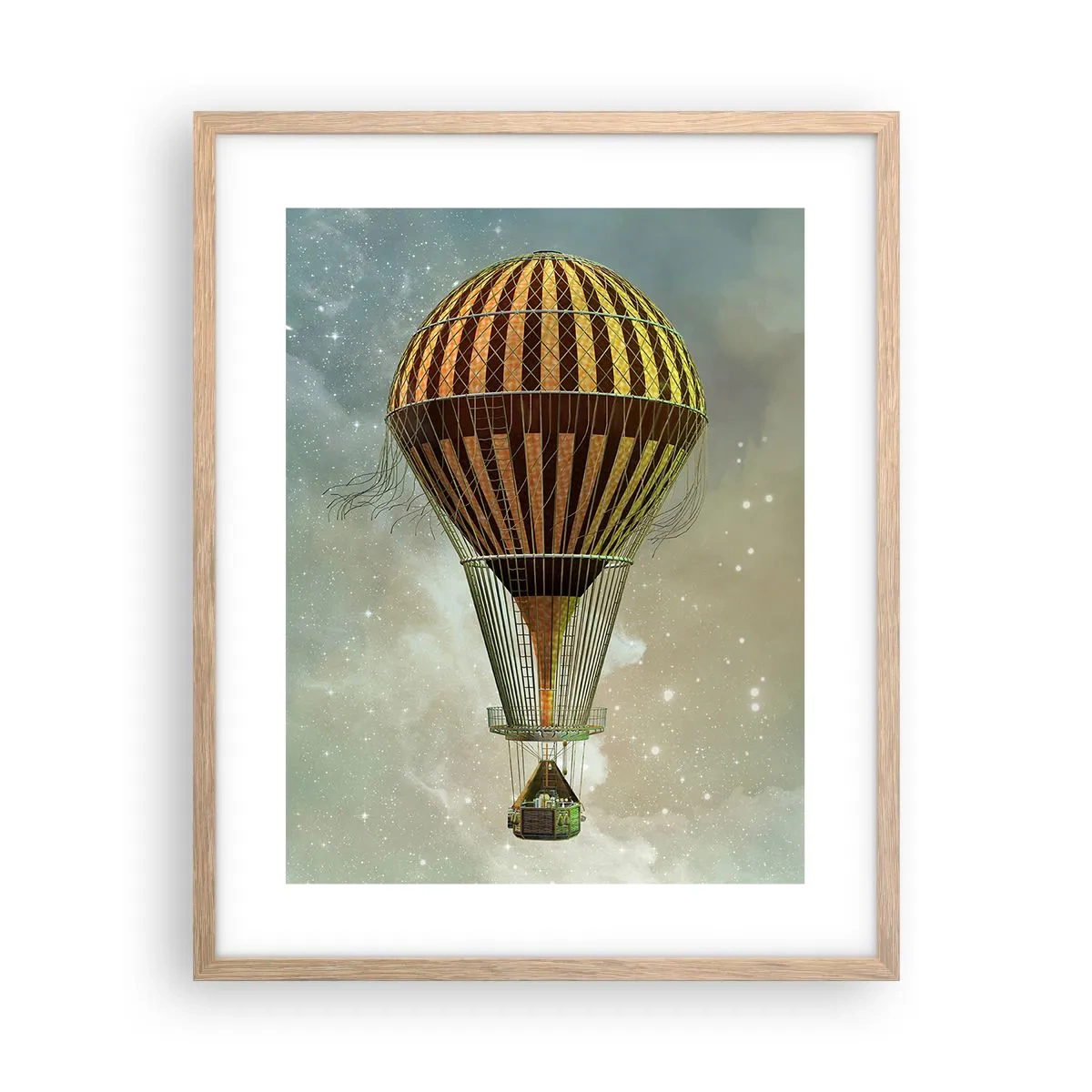 Poster în ramă de stejar deschis - Zboruri de pionierat - 40x50 cm