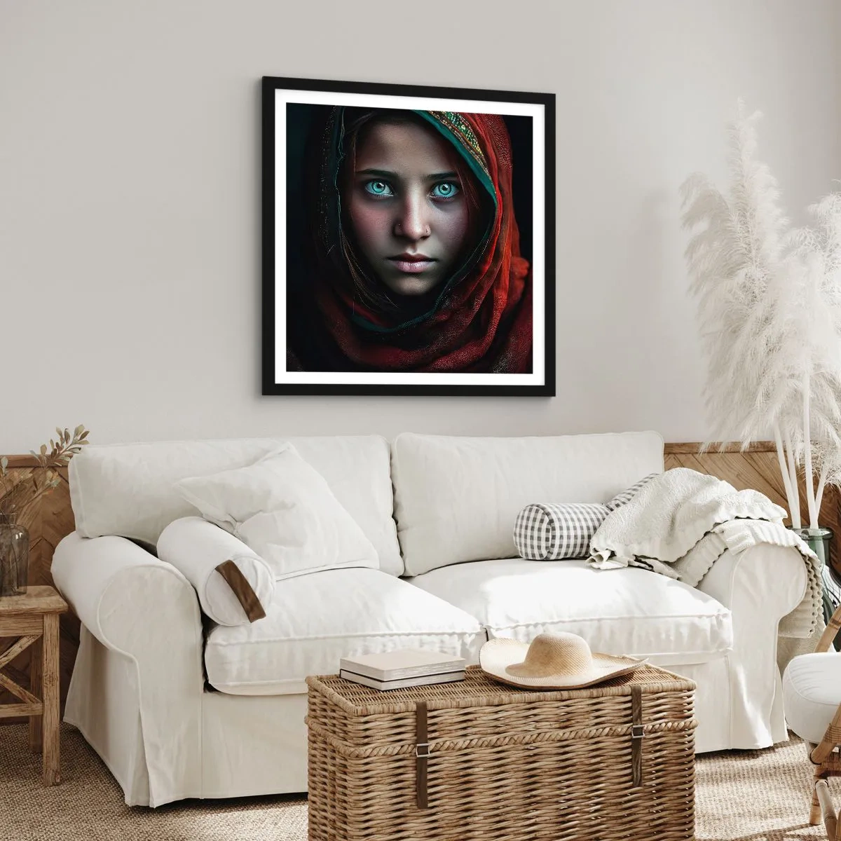Poster în ramă neagră - Prințesa orientală - 40x40 cm