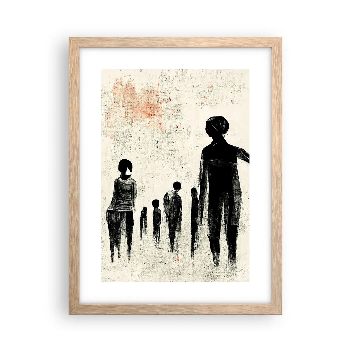Poster în ramă de stejar deschis - Împotriva singurătății - 30x40 cm