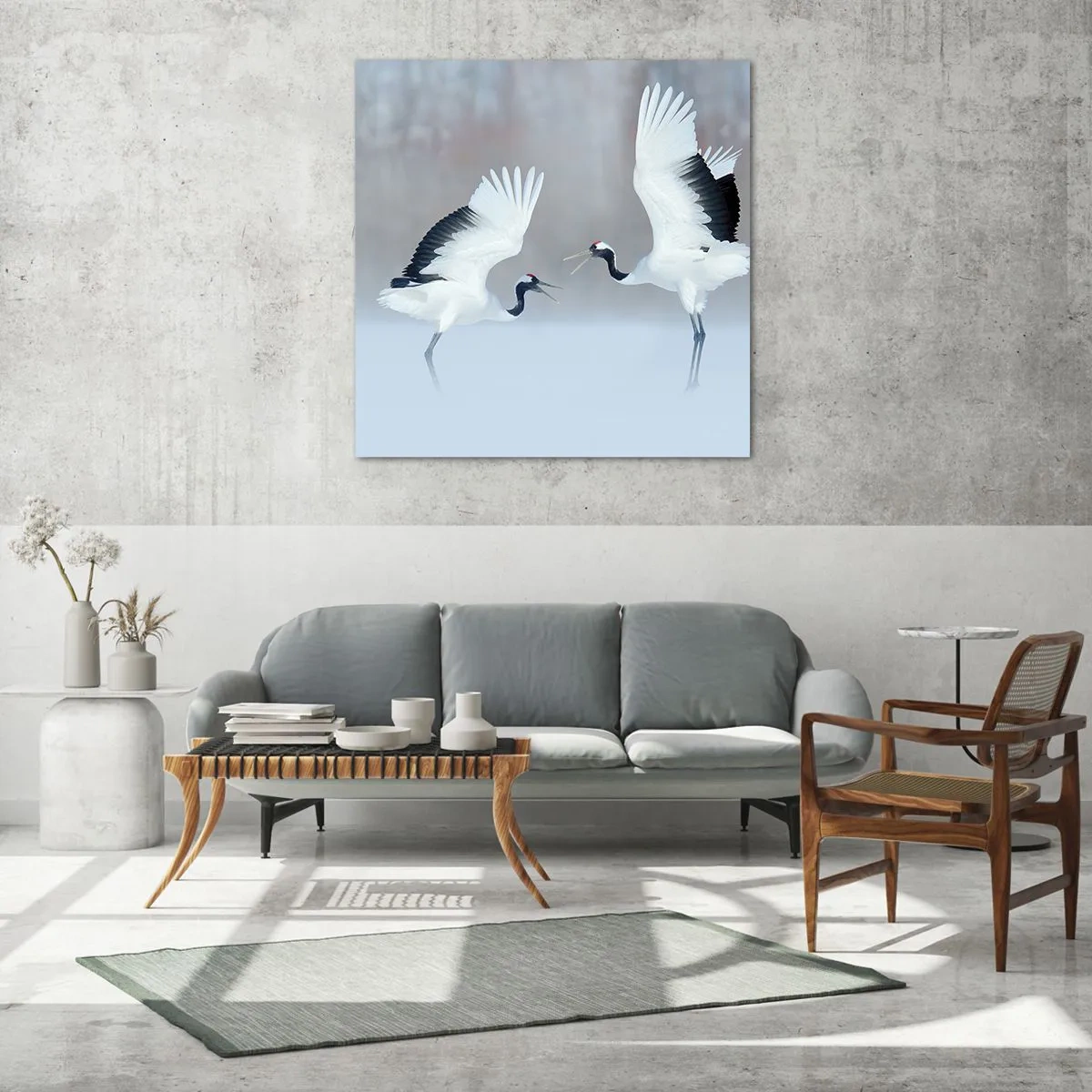 Tablou pe sticlă - Dansând în ceață - 60x60 cm