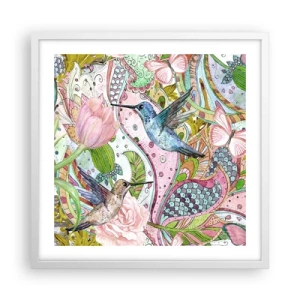 Poster în ramă albă - Încurcat în viță de vie - 50x50 cm