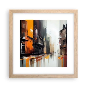 Poster în ramă de stejar deschis - O zi ploioasă - 30x30 cm