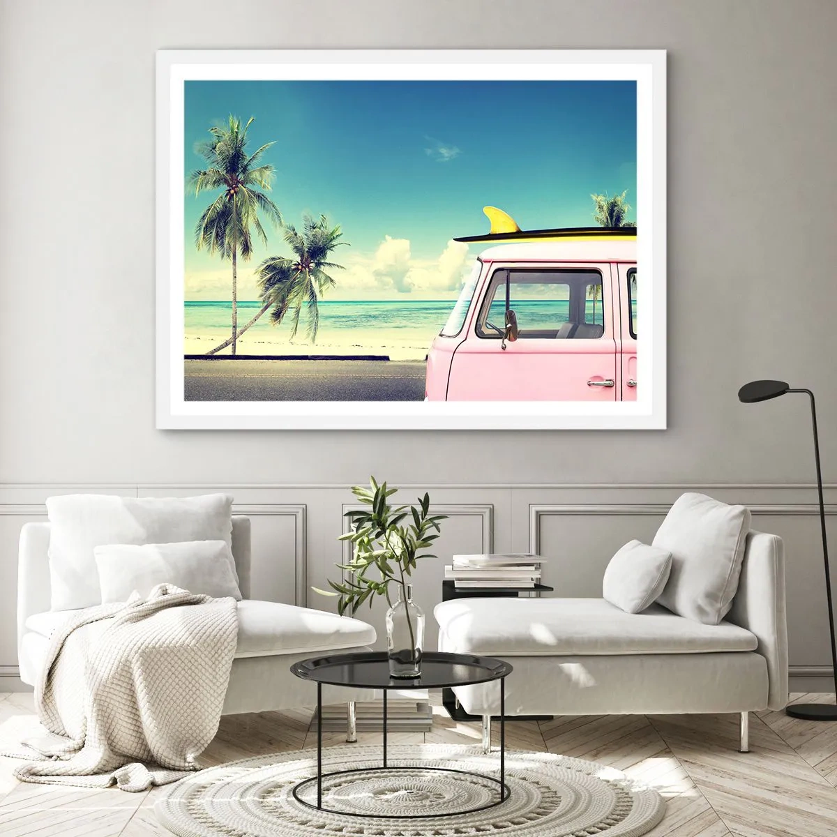 Poster în ramă albă - Să înceapă vacanța - 100x70 cm