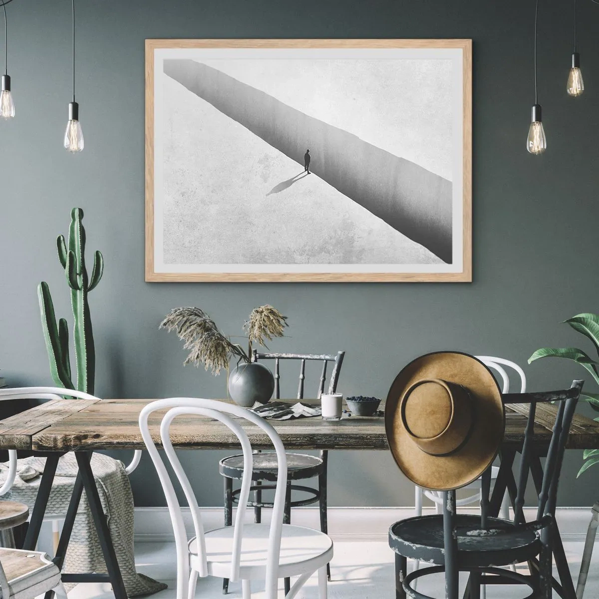 Poster în ramă de stejar deschis - Obiectiv clar - 100x70 cm