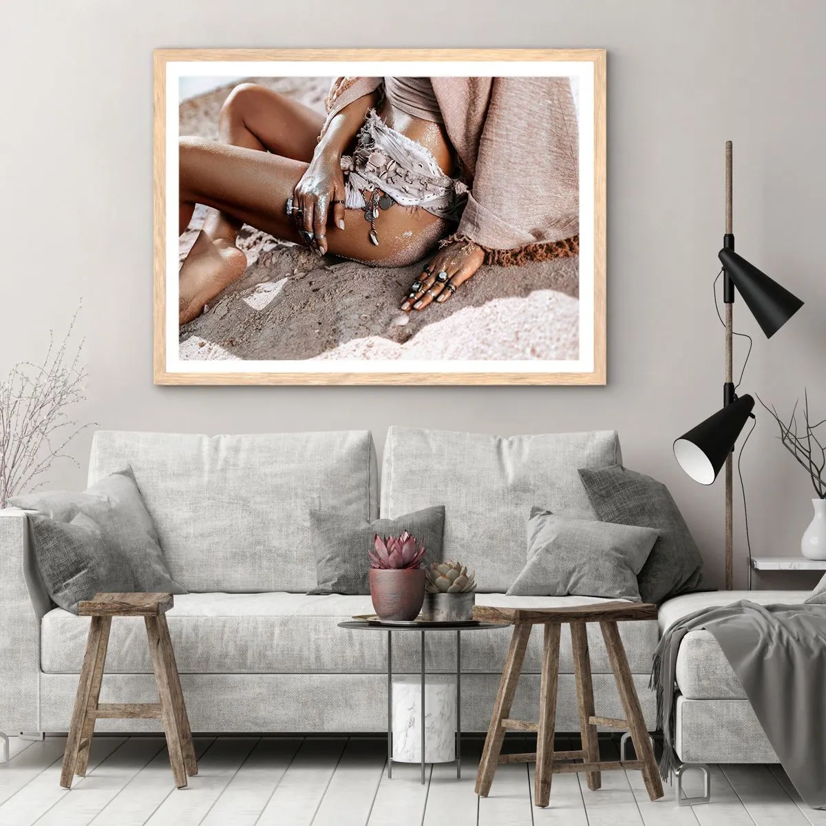 Poster în ramă de stejar deschis - Aruncată de valuri? - 50x40 cm