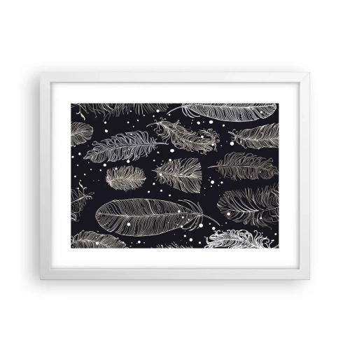 Poster în ramă albă - Dantelă cu pene - 40x30 cm