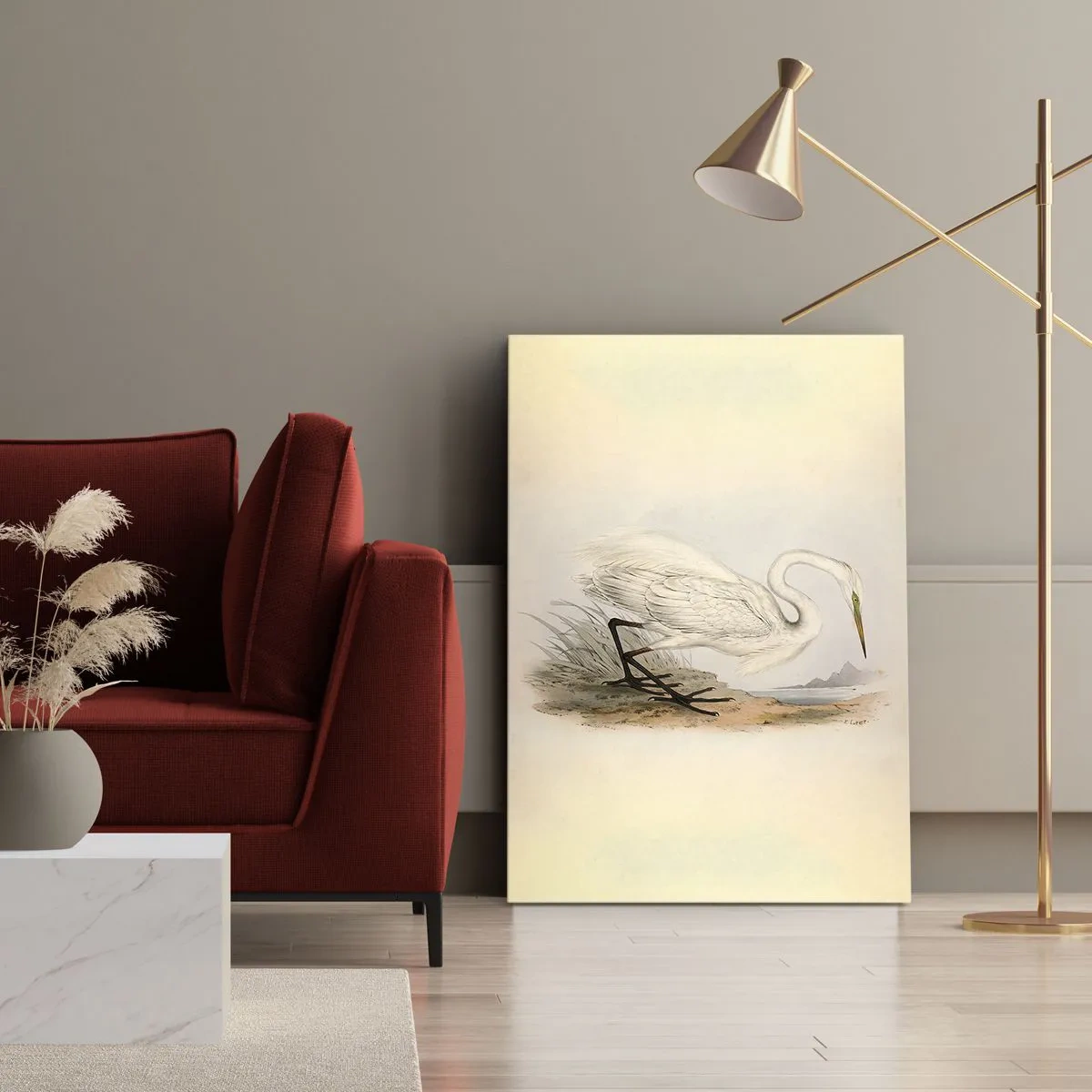 Tablou pe pânză - Doamna în stufărișuri - 45x80 cm