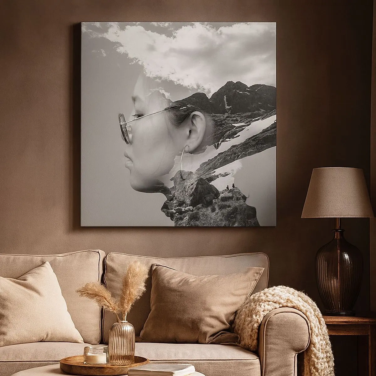 Tablou pe pânză - Portret în nori - 30x30 cm