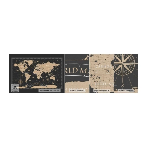 Mostră tapet Premium Canvas - Limitele lumii mele - Harta lumii, Epocă, Retro - 100x30 cm