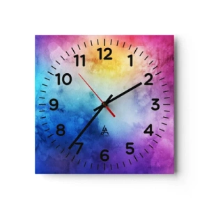 Ceas de perete - Ceas pe sticlă - Aproape în al șaptelea cer - 40x40 cm