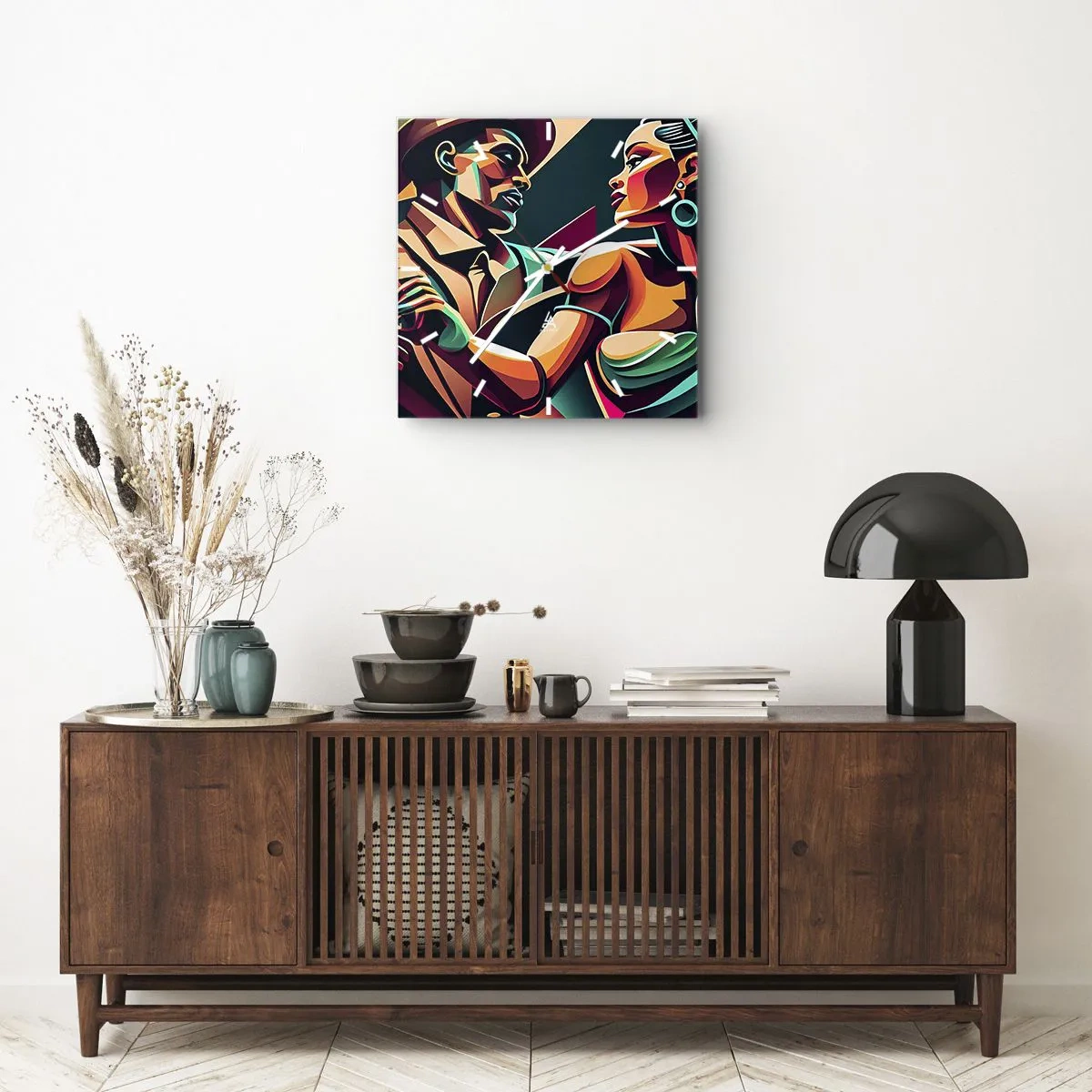 Ceas de perete - Ceas pe sticlă - În ritmul inimii - 30x30 cm