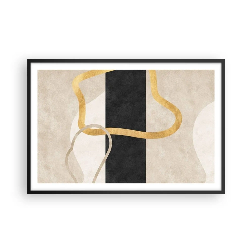 Poster în ramă neagră - Forme înbuclite - 91x61 cm