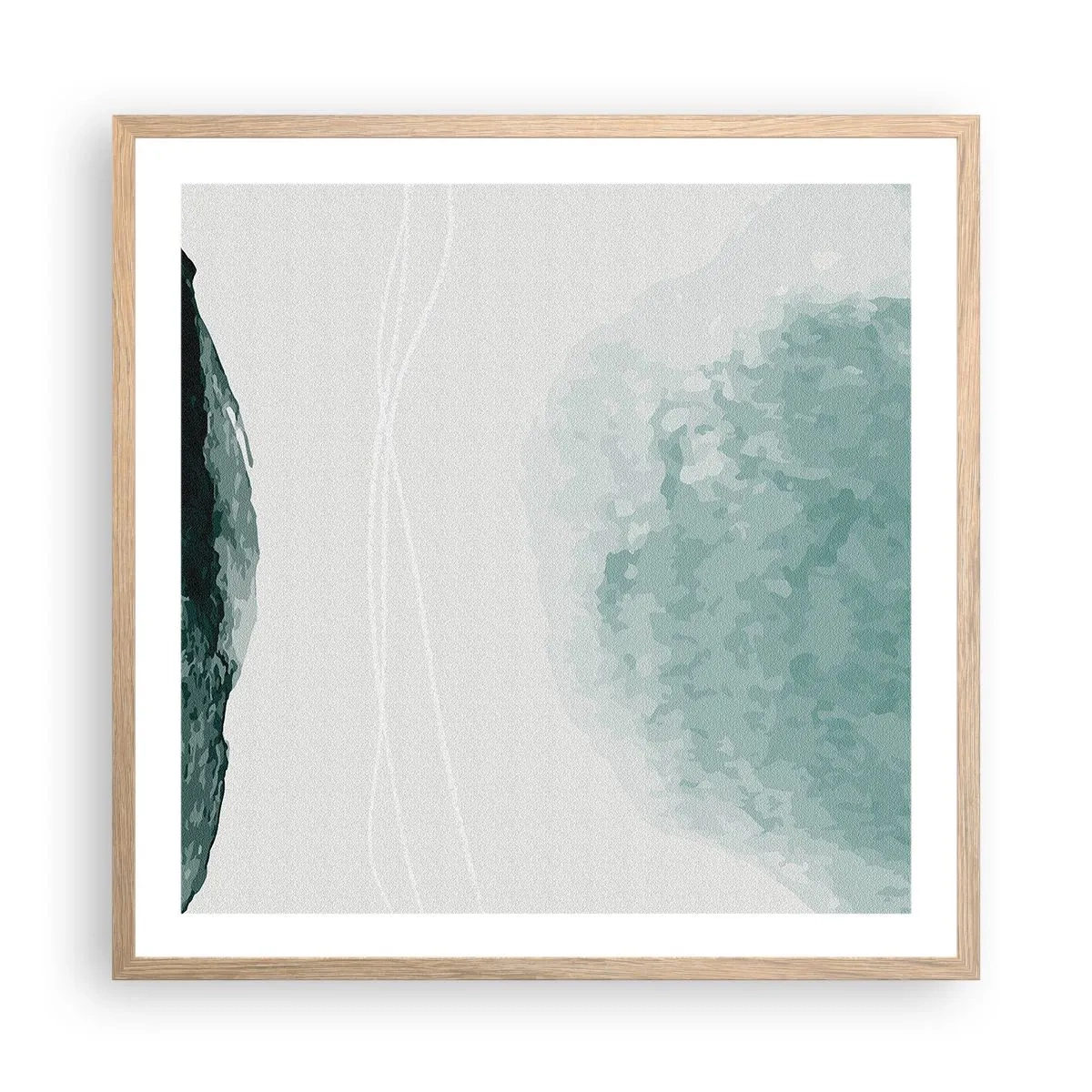 Poster în ramă de stejar deschis - Întâlnire cu ceața - 60x60 cm