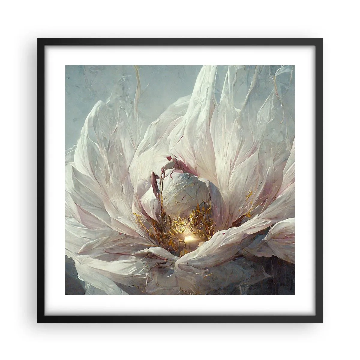 Poster în ramă neagră - Înflorește o dată la o sută de ani - 50x50 cm