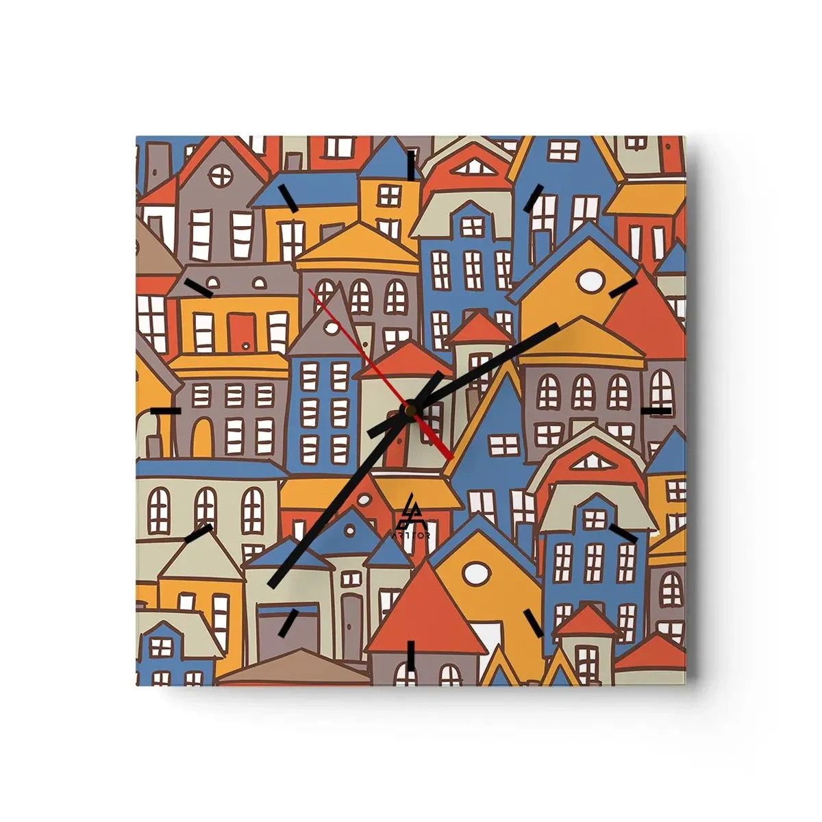 Ceas de perete - Ceas pe sticlă - În spatele casei - 30x30 cm