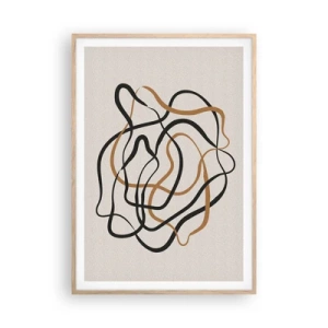 Poster în ramă de stejar deschis - Totul s-a încurcat - 70x100 cm